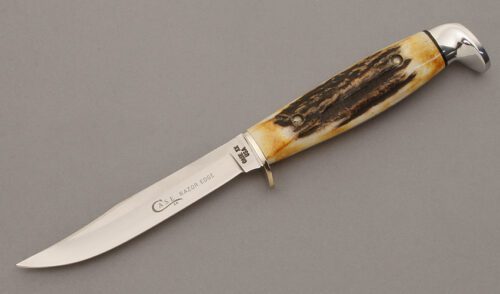 Case Cutlery 5 FINN SSP Small Game Hunter with Stag Handle Scales handle material - Obverse Side - Item #KLC10192
