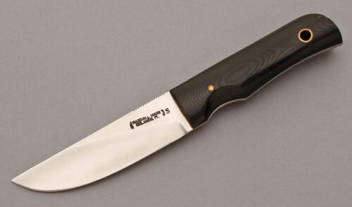 Randall Knives Model 10-3 Salt Fisherman with Black Linen Micarta Scales handle material - Obverse Side - Item #KLC10201