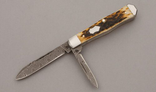 Case Cutlery TB622011 Tony Bose Coffin Jack with Dark Molasses Jigged Bone handle material - Obverse Side - Item #KLC10204