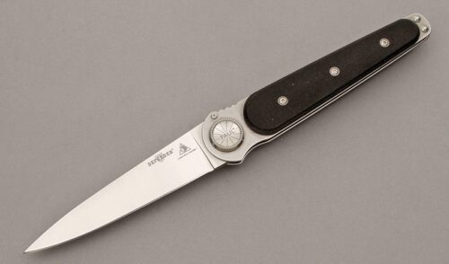 Lone Wolf Knives Paul Defender Axial Lock with Black G-10 Scales handle material - Obverse Side - Item #KLC10228