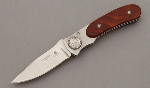 Lone Wolf Knives Paul Prankster Axial Lock with Cocobolo Wood Handle Scales handle material - Obverse Side - Item #KLC10229