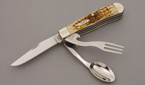Case Cutlery 6354 Hobo with Amber Jigged Bone handle material - Obverse Side - Item #KLC10237