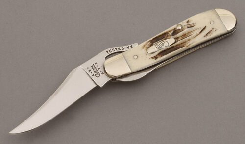 Case Cutlery V61953L Russlock Folder with Stag Bone Handle Scales handle material - Obverse Side - Item #KLC10238