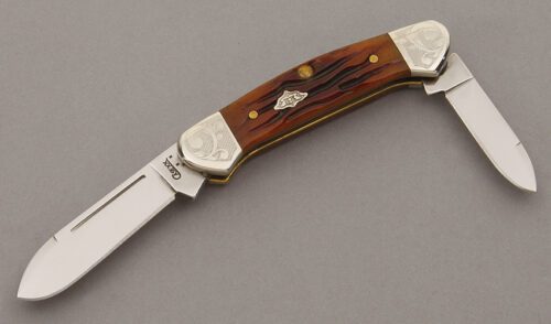 Case Cutlery 62132 Baby Butterbean with Worm Jigged Bone Scales handle material - Obverse Side - Item #KLC10249