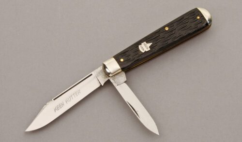 E.C. Simmons Keen Kutter KS367 Two Blade Jack with Black Jigged Celluloid Scales handle material - Obverse Side - Item #KLC10267