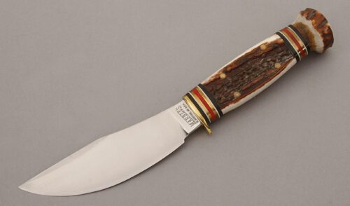 Marble's Knives Woodcraft with Red Stag Handle handle material - Obverse Side - Item #KLC10273