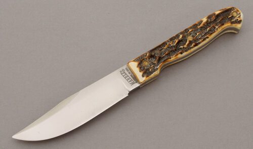 Marble's Knives Mini Special Hunter with Stag Handle Scales handle material - Obverse Side - Item #KLC10278