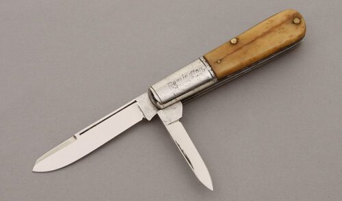 Remington Knives R45 Barlow with Smooth Bone Handle Scales handle material - Obverse Side - Item #KLC10291