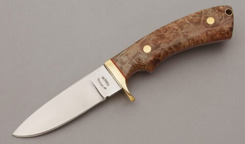 Perry Wingo Hunter with Maple Burl Wood Handle Scales handle material - Obverse Side - Item #KLC10304