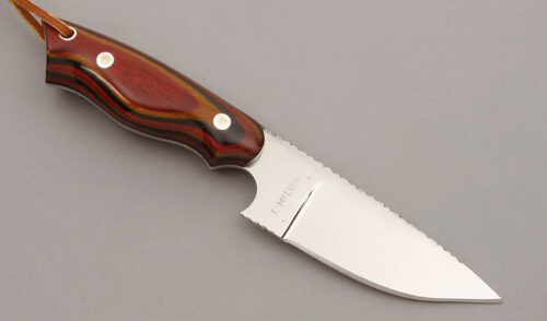 Tom McLuin Hunter with Wood Micarta Handle Scales handle material - Obverse Side - Item #KLC10305