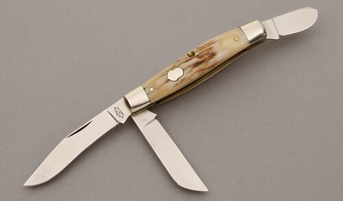 A.G. Russell Stockman with India Stag Handle Scales handle material - Obverse Side - Item #KLC10312
