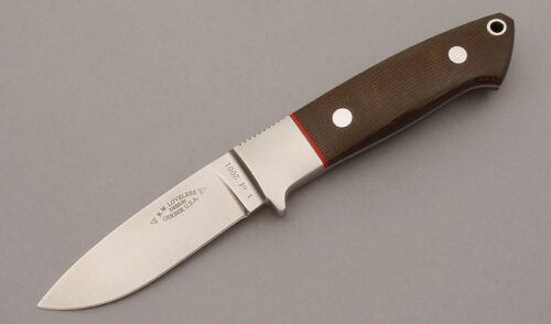 Gerber Knives Loveless Integral Hunter with Green Canvas Micarta Scales handle material - Obverse Side - Item #KLC10316