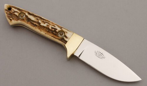Linder Knives The States Line Hunter with Stag Handle Scales handle material - Obverse Side - Item #KLC10317