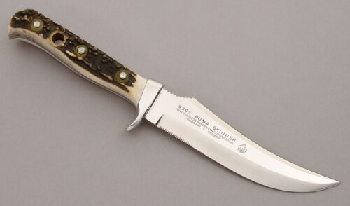 Puma Knives 6393 Skinner with Stag Handle Scales handle material - Obverse Side - Item #KLC10329