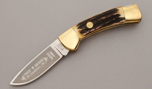Boker Knives 4000 Lockback Folder with Stag Handle Scales handle material - Obverse Side - Item #KLC10334