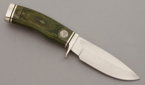 Buck Knives Model 192 Master Series with Green Wood Micarta Handle handle material - Obverse Side - Item #KLC10340