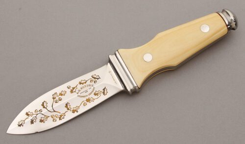 A.G. Russell 1977 Sting II with Ivory Micarta Scales handle material - Obverse Side - Item #KLC10360