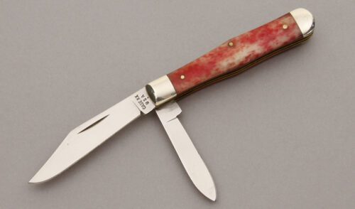 Case Cutlery 6225 1/2 Swell Center Jack with Red Appaloosa Bone Scales handle material - Obverse Side - Item #KLC10366