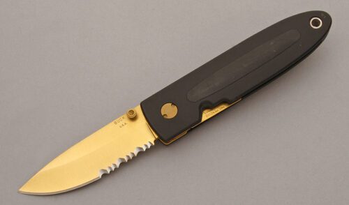 Buck Knives 180 Crosslock Folder with Kraton Handles handle material - Obverse Side - Item #KLC10374