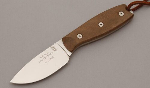 Ontario Knife Co. Rat 3 Limited Edition Hunter with Walnut Wood Scales handle material - Obverse Side - Item #KLC10382