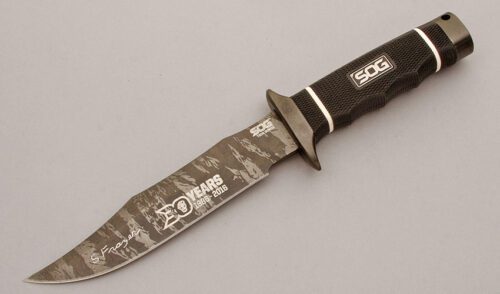 Sog Knives 30th Anniversary Tech Bowie with Kraton Handle handle material - Obverse Side - Item #KLC10384