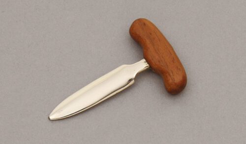 Unknown Maker Miniature Push Dagger with Acacia Wood Handle handle material - Obverse Side - Item #KLC10387