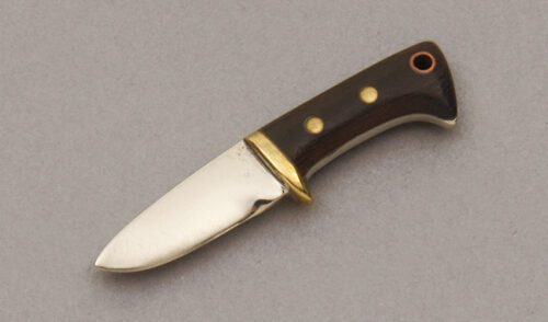 Unknown Maker Miniature Bucker Gascon Hunter with Ebony Wood Handle Scales handle material - Obverse Side - Item #KLC10394