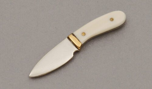 Unknown Maker Miniature Drop Point Hunter with Ivory Handle Scales handle material - Obverse Side - Item #KLC10395