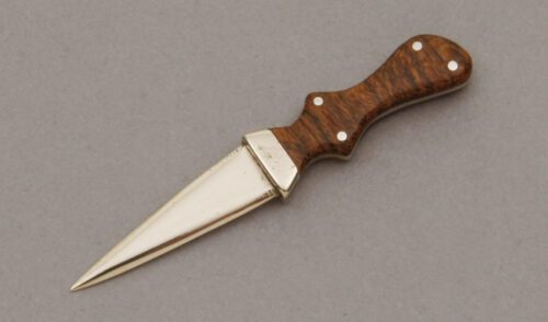 Unknown Maker Miniature Lou Booth Boot Knife with Bocote Wood Handle Scales handle material - Obverse Side - Item #KLC10397