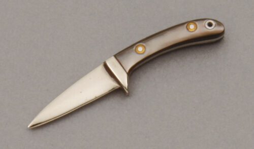 Unknown Maker Miniature John T. Smith Hunter with Black Lip Pearl Scales handle material - Obverse Side - Item #KLC10403