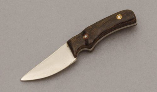 Unknown Maker Miniature Guardless Hunter with Ebony Micarta Handle Scales handle material - Obverse Side - Item #KLC10404