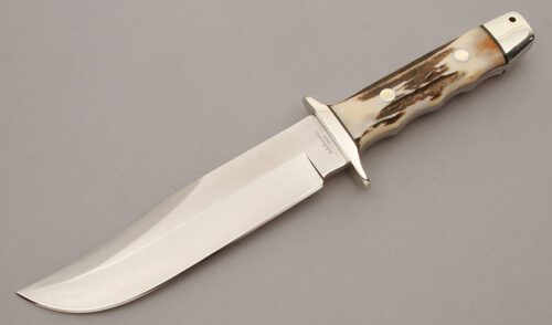 A.G. Russell 1965 Camp Knife with Sambar Stag Handle Scales handle material - Obverse Side - Item #KLC10408