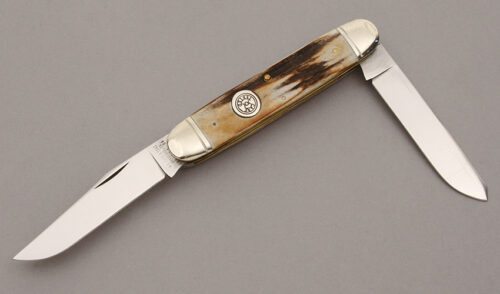 Case Cutlery Classic 52094SP Muskrat with Stag Handle Scales handle material - Obverse Side - Item #KLC10409