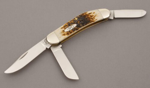Case Cutlery TB6339 Sowbelly with Tan Jigged Bone Scales handle material - Obverse Side - Item #KLC10411