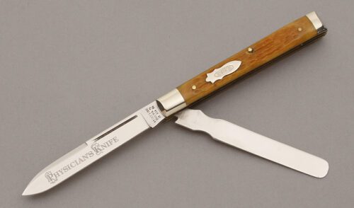 Case Cutlery 62085 Physicaian's Knife with Honey Jigged Bone Scales handle material - Obverse Side - Item #KLC10413