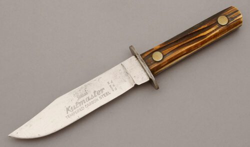 Utica Cutlery Co. Kutmaster Clip Point Hunter with Bone Stag Handle Scales handle material - Obverse Side - Item #KLC10434