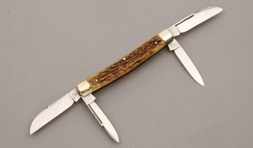 Hen & Rooster Large Congress with Stag Scales handle material - Obverse Side - Item #KLC10438