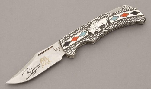 United Cutlery/Yellowhorse Silver Series Sacred Buffalo with 925 Sterling Silver Handles handle material - Obverse Side - Item #KLC10445