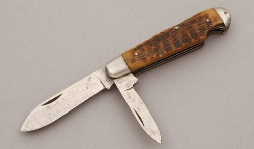 Robeson Cutlery Two Blade Jack with Jigged Bone Scales handle material - Obverse Side - Item #KLC10461