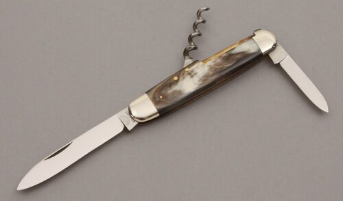 E. Bruckmann Bartenders Knife with Buffalo Horn Scales handle material - Obverse Side - Item #KLC10485