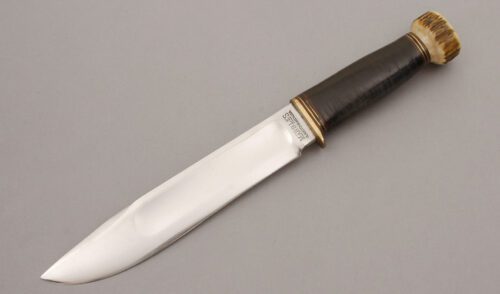 Marble's Knives Ideal with Stacked Leather Handle handle material - Obverse Side - Item #KLC10487