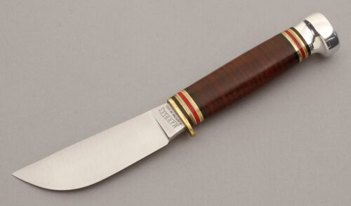 Marble's Knives Hunter with Stacked Leather Handle handle material - Obverse Side - Item #KLC10491