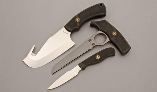 Browning Knives Hunting Set with Kraton Handles handle material - Obverse Side - Item #KLC10497