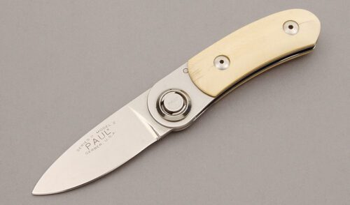 Gerber Knives Paul Series II Model 2 with Ancient Ivory Handle Scales handle material - Obverse Side - Item #KLC10503