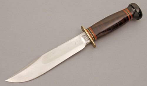Marble's Knives Ideal with Stacked Leather Handle handle material - Obverse Side - Item #KLC10511
