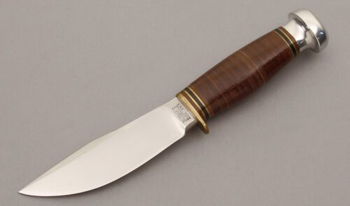 Marble's Knives Woodcraft with Stacked Leather Handle handle material - Obverse Side - Item #KLC10515