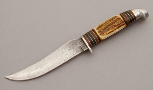 Western Cutlery Hunter with Stag Handles handle material - Obverse Side - Item #KLC10518