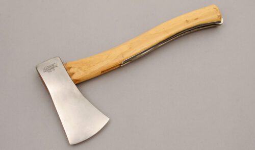 Marble's #5 Safety Axe with Hickory Wood Handle handle material - Obverse Side - Item #KLC10519