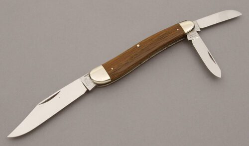 Hen & Rooster Large Whittler with Red Palm Wood Scales handle material - Obverse Side - Item #KLC10536