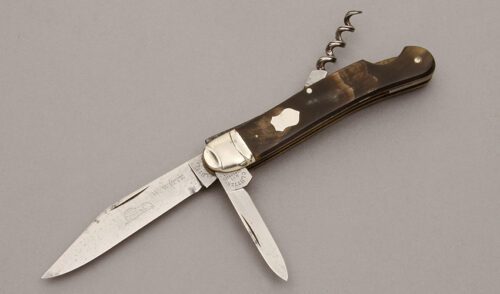 C.Lutters Co. Utility Knife with Buffalo Horn Handle Scales handle material - Obverse Side - Item #KLC10540